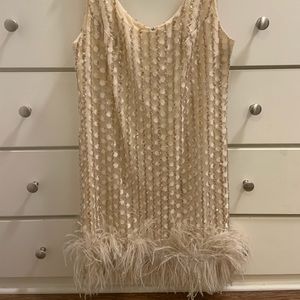 Vintage Gatsby Sequin and Feather Dress